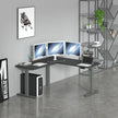 Motionwise Modern L-shape Height Adjustable Desk with 3 Table Columns