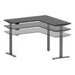 Motionwise Modern L-shape Height Adjustable Desk with 3 Table Columns