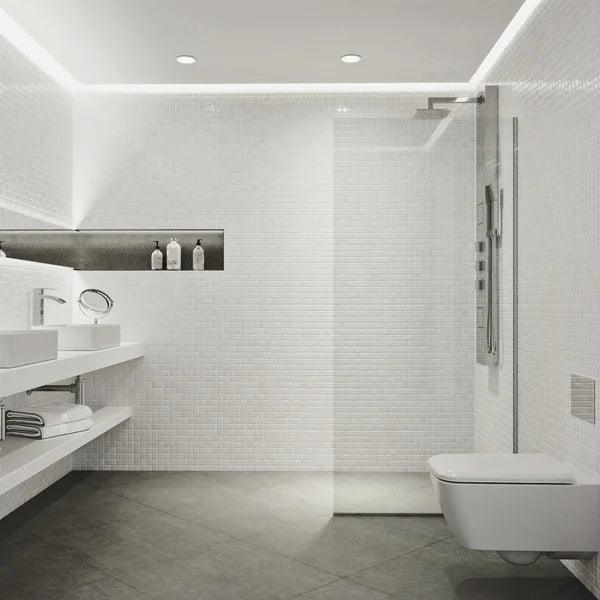 VIGO Zenith 34 in. × 74 in. Frameless Fixed Shower Screen