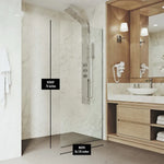 VIGO Zenith 34 in. × 74 in. Frameless Fixed Shower Screen