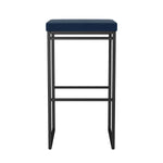 Amisco Easy Modern Counter Stool Blue Seat and Black Base