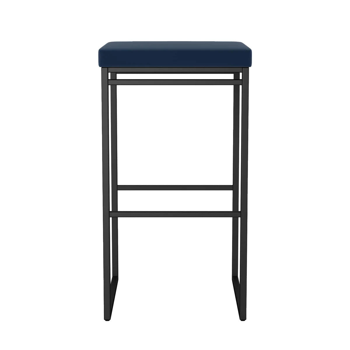 Amisco Easy Modern Counter Stool Blue Seat and Black Base
