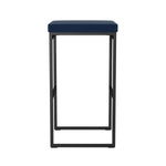 Amisco Easy Modern Counter Stool Blue Seat and Black Base