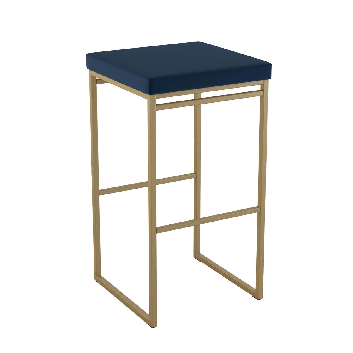 Amisco Easy Modern Counter Stool Blue Seat and Black Base