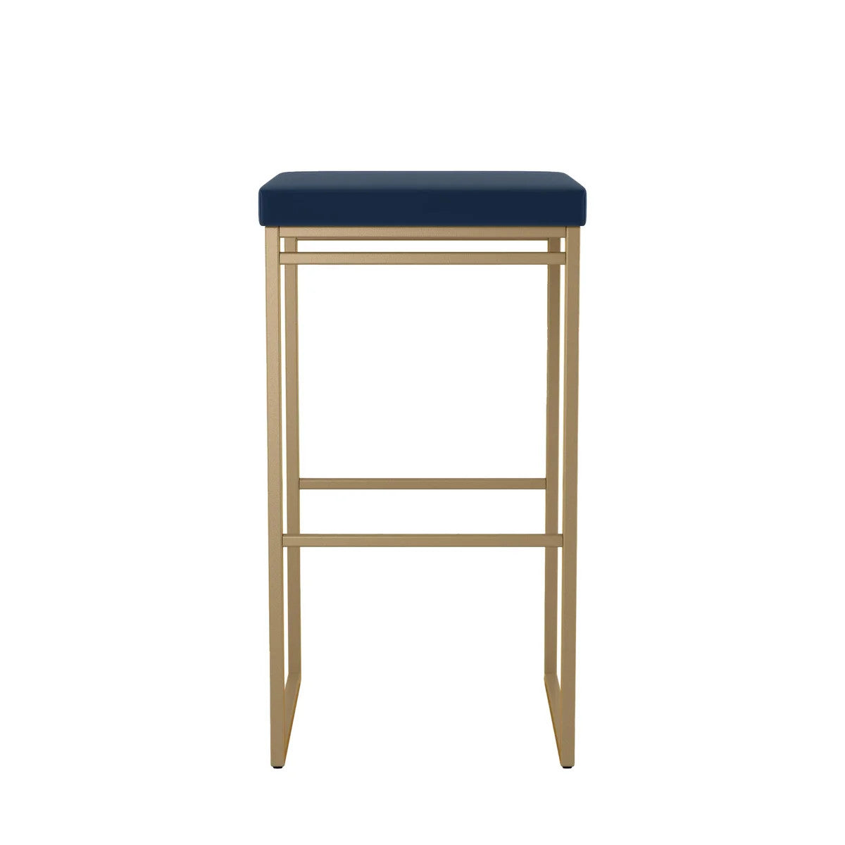 Amisco Easy Modern Counter Stool Blue Seat and Black Base