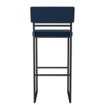 Amisco Everly Modern Counter Stool, Blue Seat and Black Base