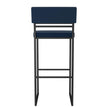 Amisco Everly Modern Counter Stool, Blue Seat and Black Base