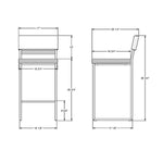 Amisco Everly Modern Counter Stool, Blue Seat and Black Base