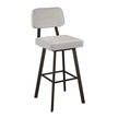 Amisco Clarkson Modern Grey and Beige Swivel Bar or Counter Stool