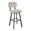 Amisco Clarkson Modern Grey and Beige Swivel Bar or Counter Stool