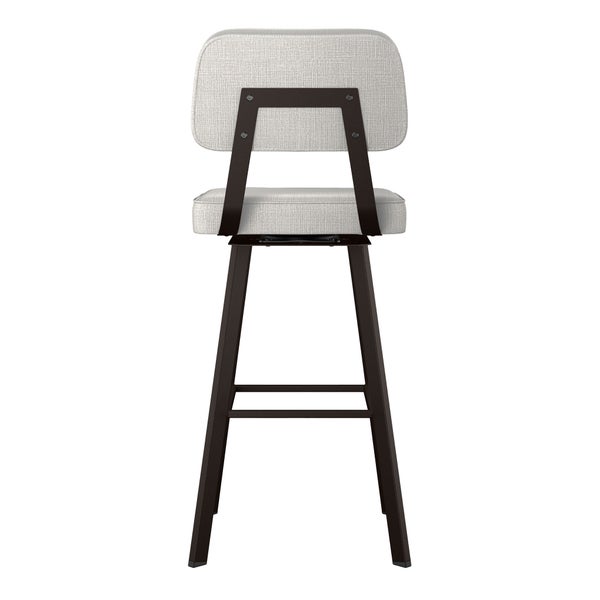 Amisco Clarkson Modern Grey and Beige Swivel Bar or Counter Stool