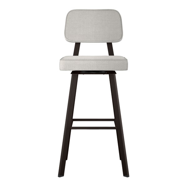 Amisco Clarkson Modern Grey and Beige Swivel Bar or Counter Stool