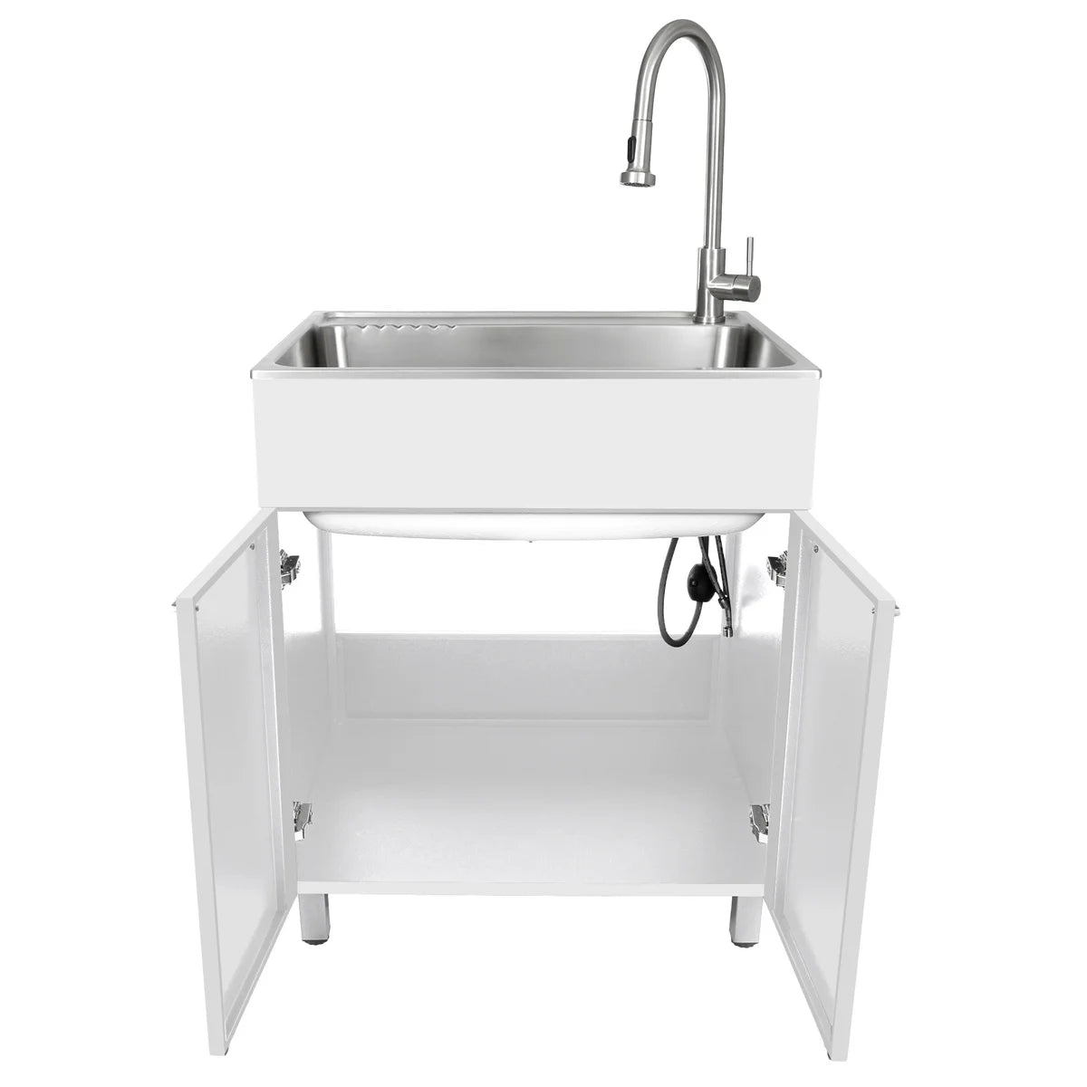 Transform 28 in. All in One Utility Sink with Cabinet and Stainless Steel Faucet