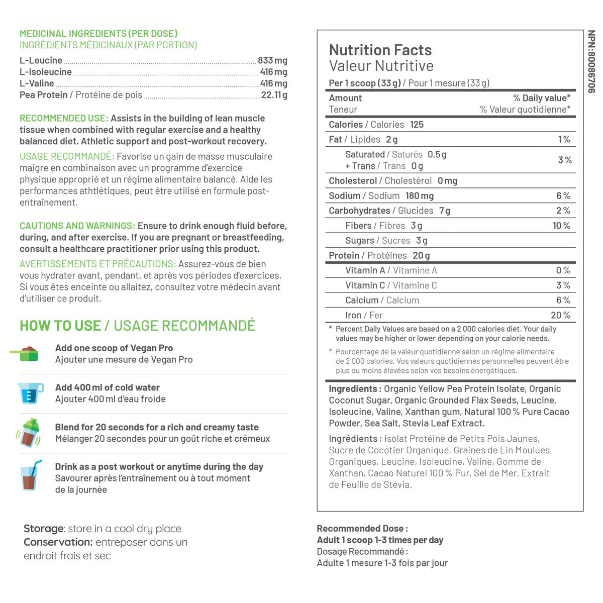 Vegan Pro Plant-Based Protein Powder, 2 x 908 g