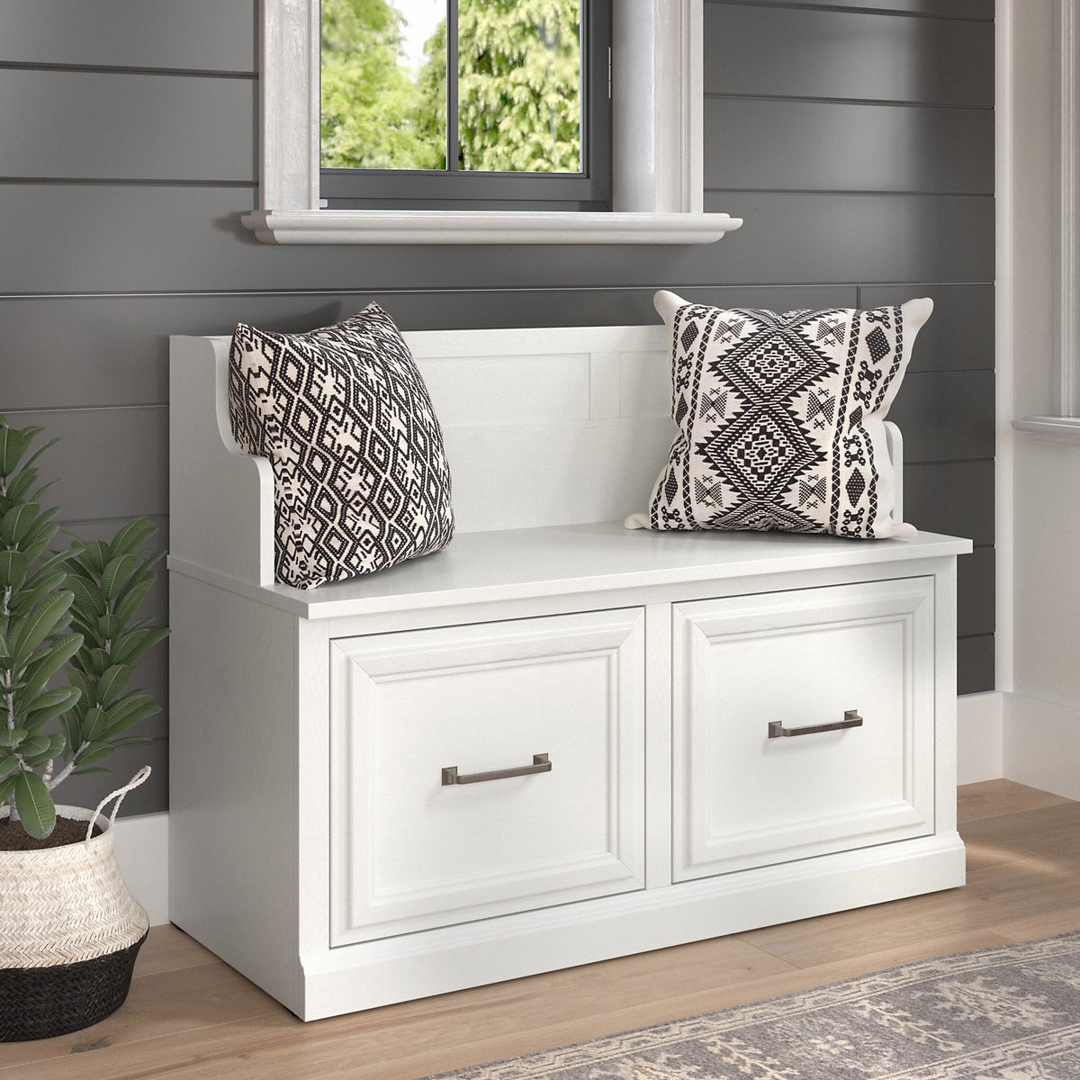 Bush Woodland Entryway Bench with Doors