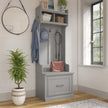 Bush Woodland Hall Tree and Shoe Bench with Drawer