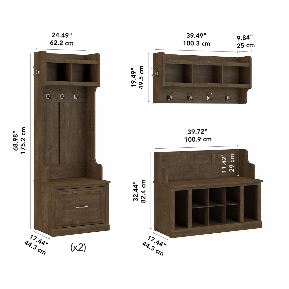 Bush Woodland Complete Entryway Storage Set