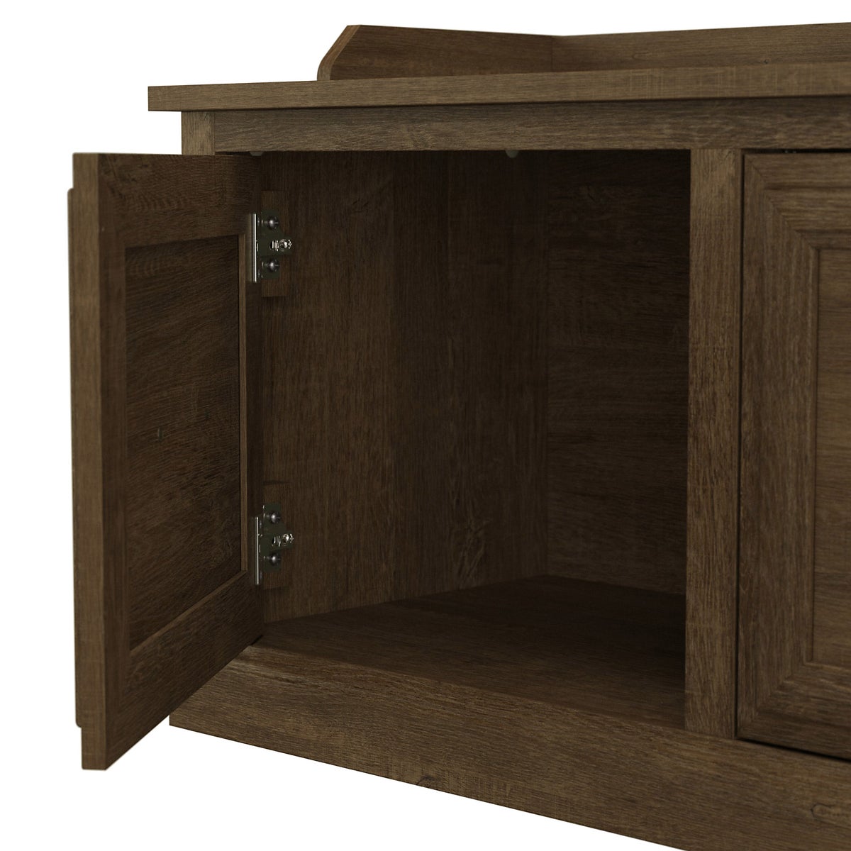 Bush Woodland Hall Tree and Shoe Storage Bench with Doors