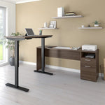 Bestar Upstand 2-piece L-shaped Workstation with Height-Adjustable Desk