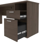 Bestar Upstand 2-piece L-shaped Workstation with Height-Adjustable Desk