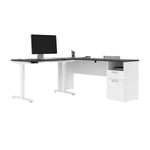Bestar Upstand 2-piece L-shaped Workstation with Height Adjustable Desk