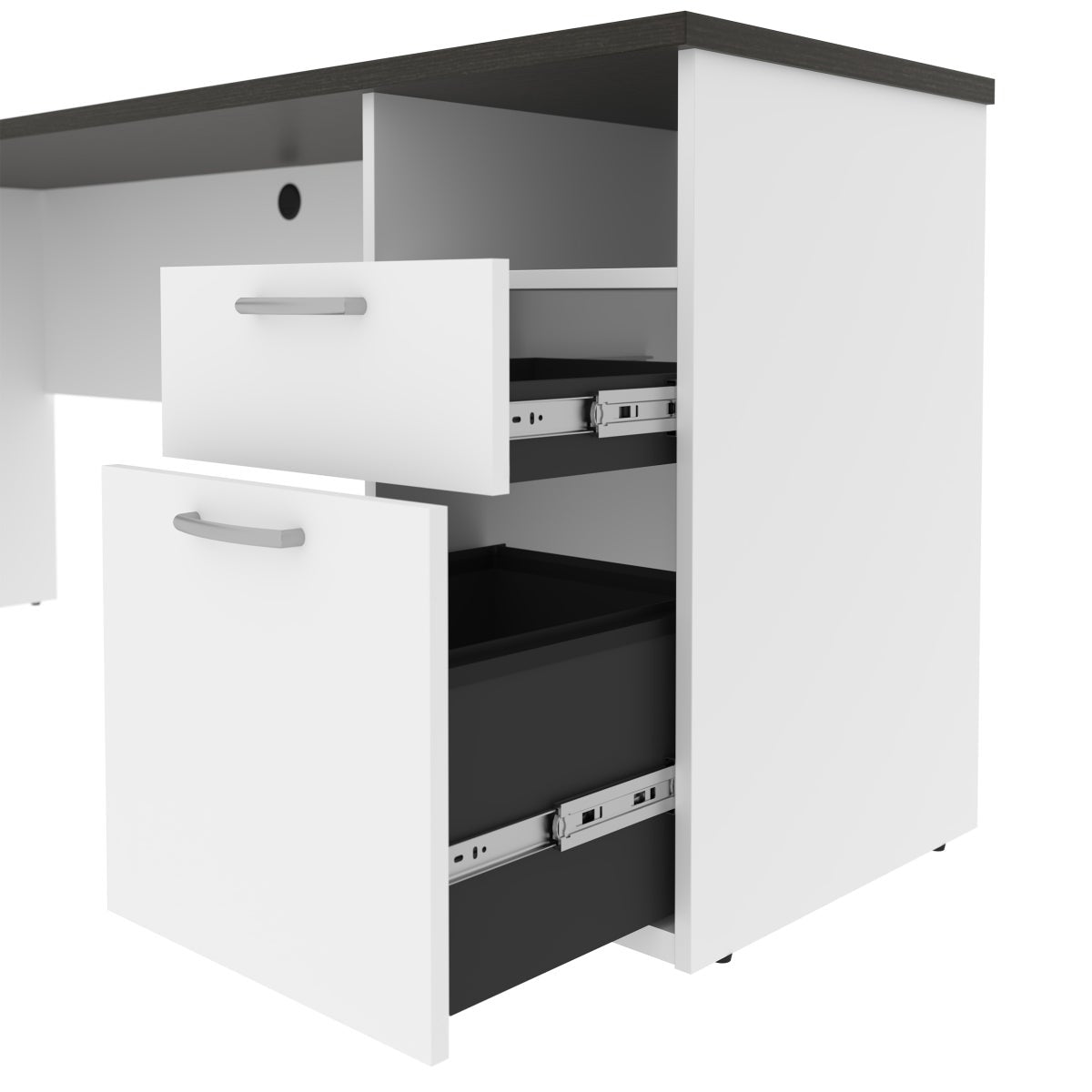 Bestar Upstand 2-piece L-shaped Workstation with Height Adjustable Desk