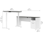 Bestar Upstand 2-piece L-shaped Workstation with Height Adjustable Desk