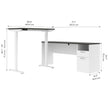 Bestar Upstand 2-piece L-shaped Workstation with Height Adjustable Desk