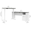 Bestar Upstand 2-piece L-shaped Workstation with Height Adjustable Desk