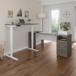 Bestar Upstand 2-piece L-shaped Workstation with Height Adjustable Desk