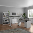 Bestar Upstand 4-piece L-shaped Workstation with Height Adjustable Desk
