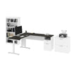 Bestar Upstand 4-piece L-shaped Workstation with Height Adjustable Desk