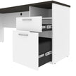 Bestar Upstand 4-piece L-shaped Workstation with Height Adjustable Desk