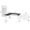 Bestar Upstand 4-piece L-shaped Workstation with Height Adjustable Desk