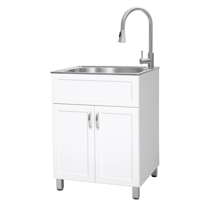 Transform 24.1 in. All-in-one RTA Laundry Cabinet with Stainless Steel Sink and Faucet
