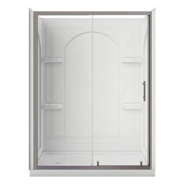 Appollo Marina 60 in. × 32 in. Acrylic Alcove Shower Kit with Base, Walls and Door