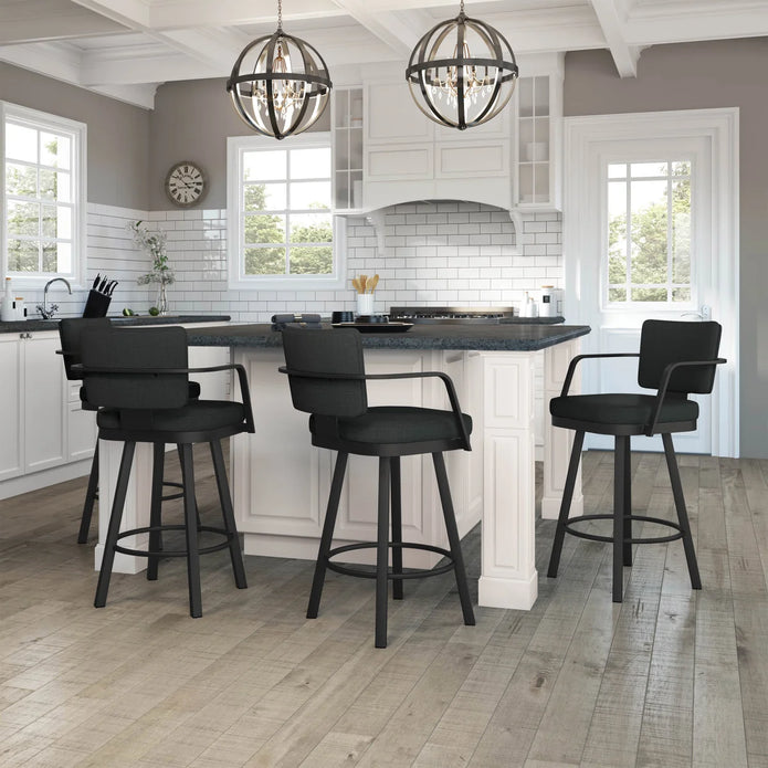 Amisco Thea Black Base Bar or Counter Stool