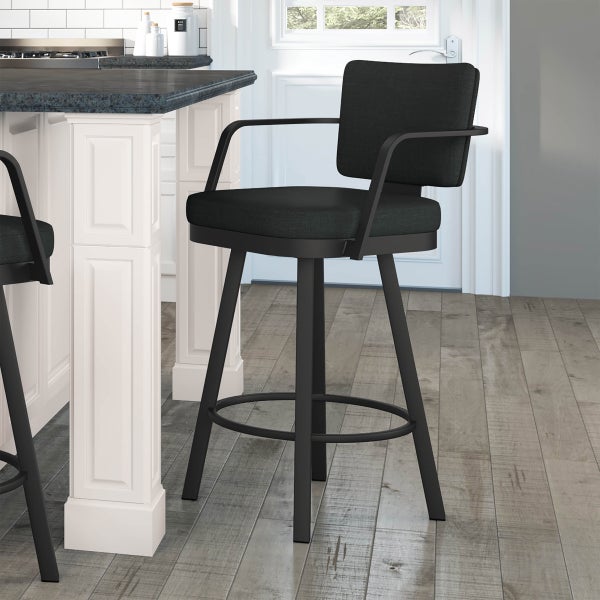 Amisco Thea Black Base Bar or Counter Stool