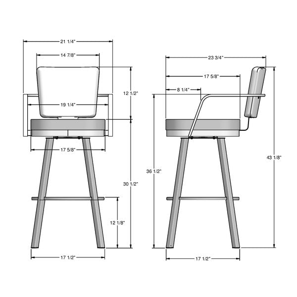 Amisco Thea Black Base Bar or Counter Stool