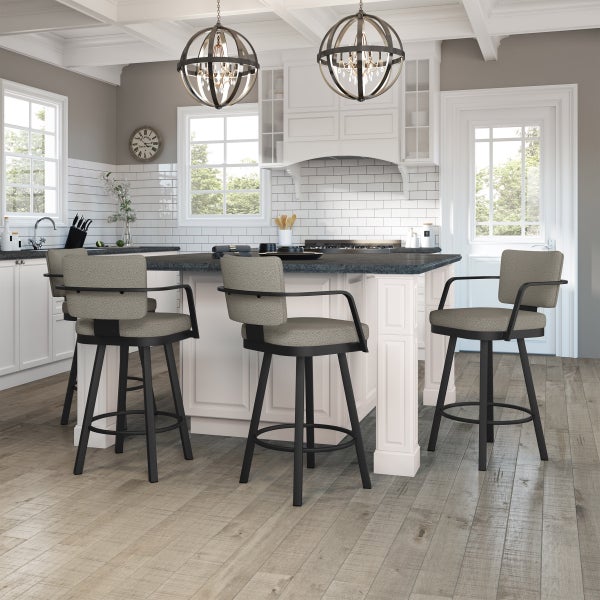 Amisco Thea Black Base Bar or Counter Stool
