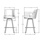 Amisco Kelsea Modern Counterstool, Black Base
