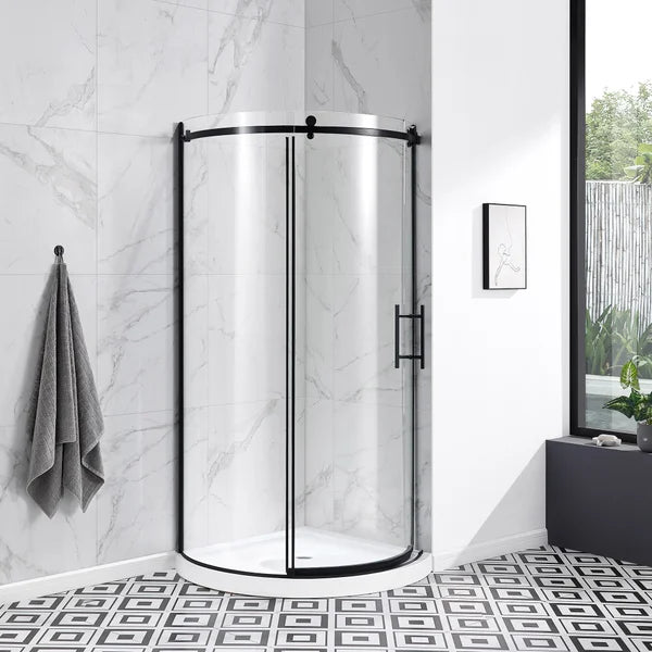 OVE Decors Aria Round Corner Shower Enclosure with Base