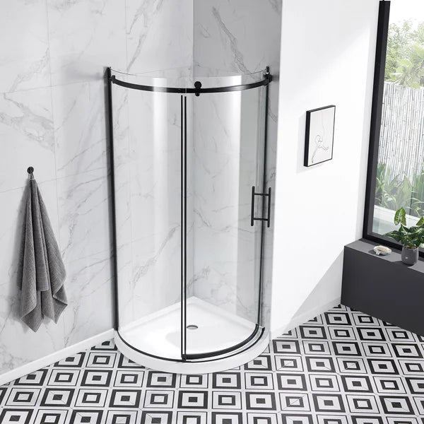 OVE Decors Aria Round Corner Shower Enclosure with Base