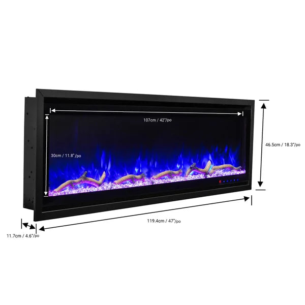 Paramount Kennedy II 152.4 cm (60 in.) Wall Mounted Electric Fireplace