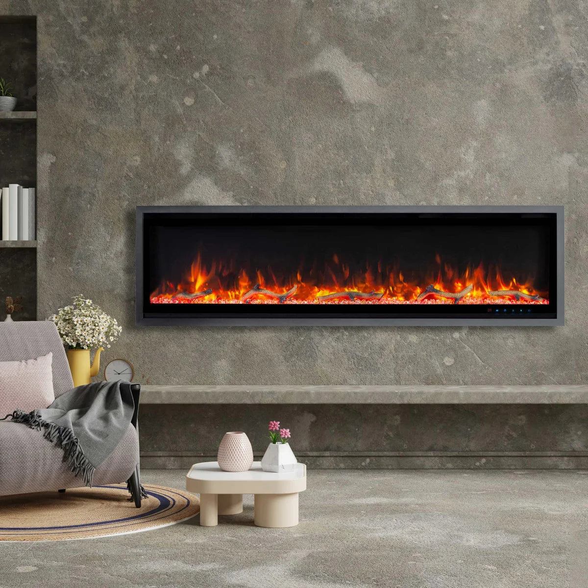 Paramount Kennedy II 152.4 cm (60 in.) Wall Mounted Electric Fireplace