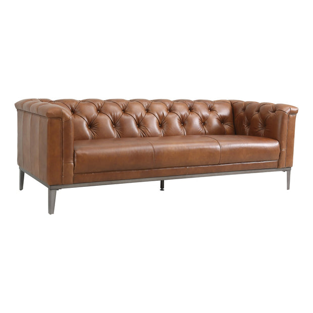 Cambridge Modern Top-Grain Leather Chesterfield Sofa