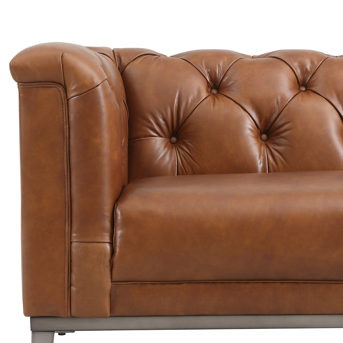 Cambridge Modern Top-Grain Leather Chesterfield Sofa