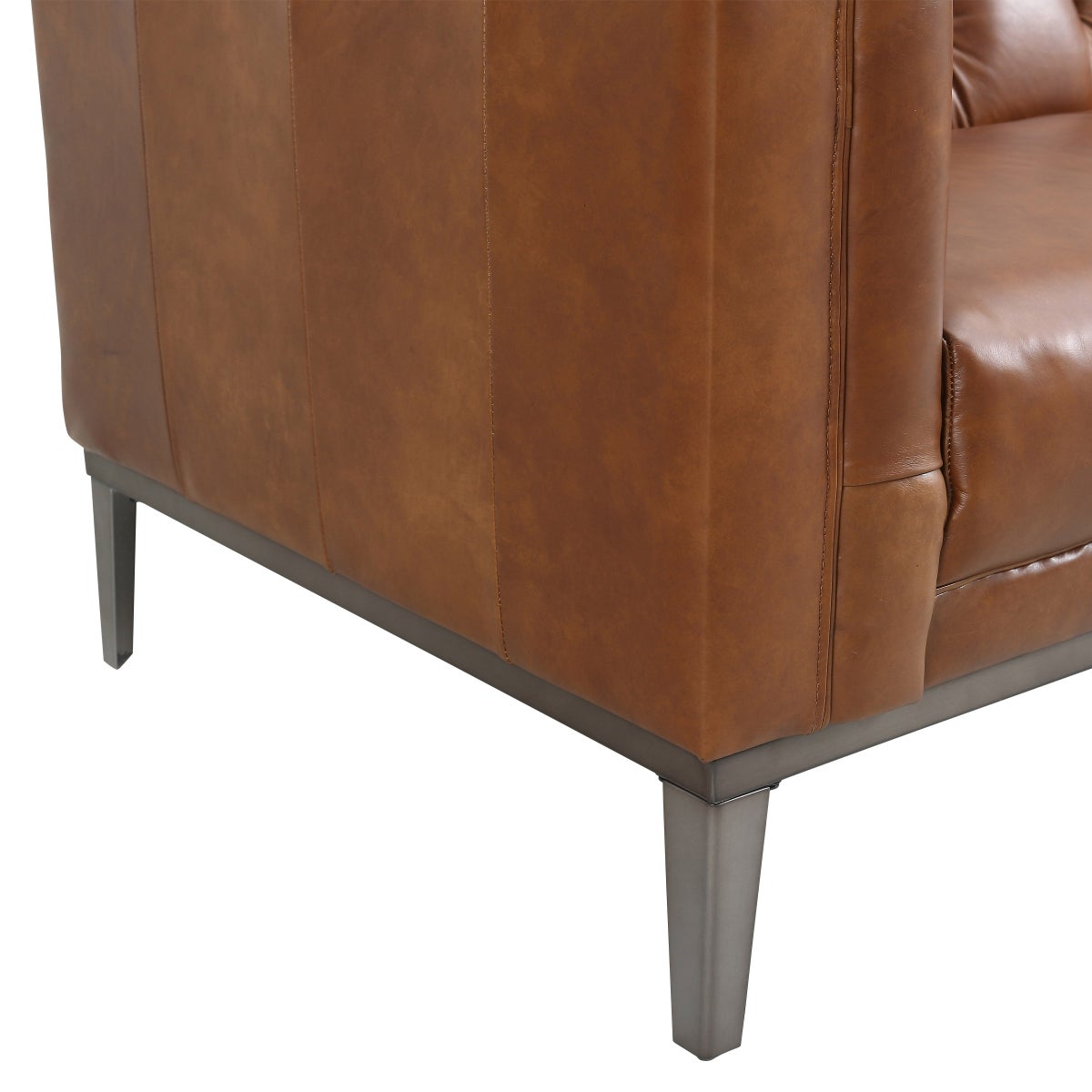 Cambridge Modern Top-Grain Leather Chesterfield Sofa