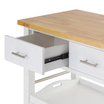 TRINITY White 3-tier Wood Kitchen Cart with Drawers