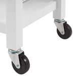 TRINITY White 3-tier Wood Kitchen Cart with Drawers